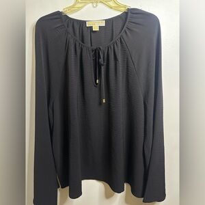 Michael Kors Black Tie-Front Blouse Excellent Used Condition